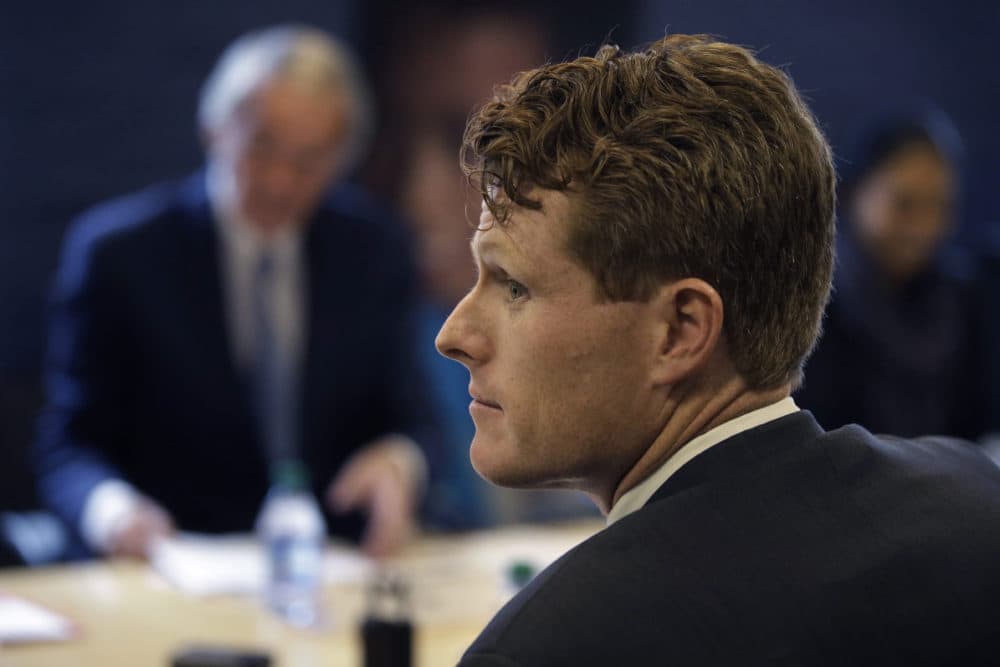 U.S. Rep. Joseph Kennedy III participates in a roundtable discussion in October in Boston. (Steven Senne/AP)