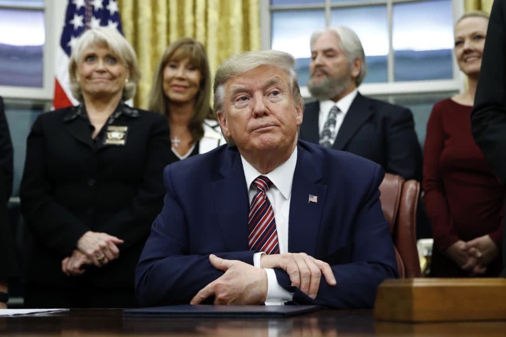 President Trump in the Oval Office of the White House. (Patrick Semansky/AP)