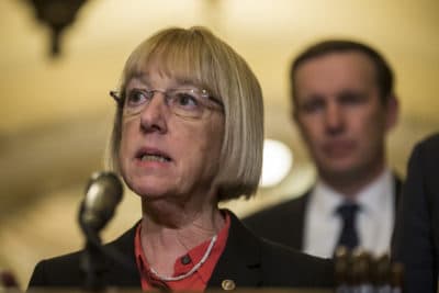 Sen. Patty Murray (D-Wash.) speaks during a news conference following a weekly policy luncheon on April 2, 2019. (Zach Gibson/Getty Images)