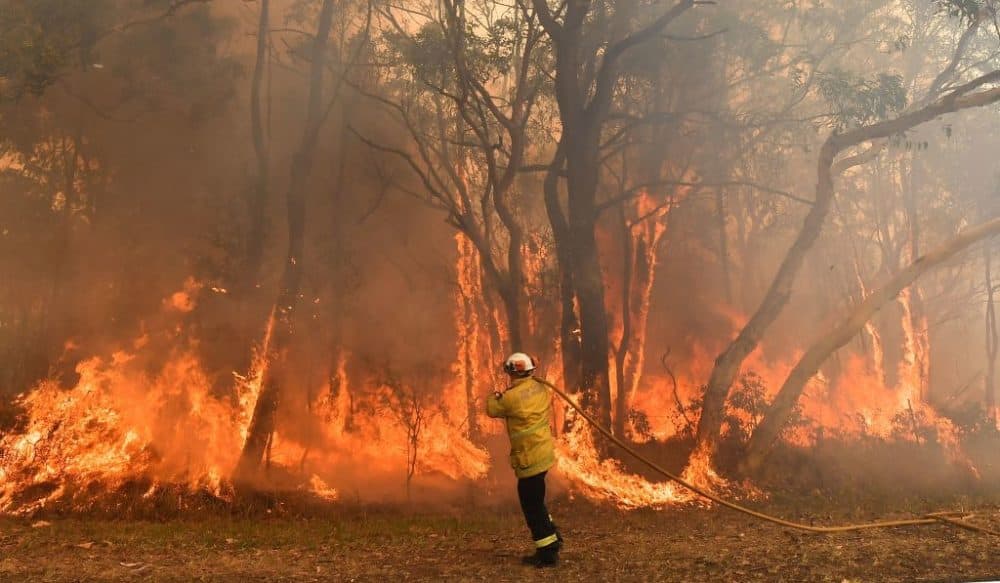 A group of 20 seasoned California firefighters left on Monday night to help fight the fires in Australia. (Saeed Khan/AFP/Getty Images)