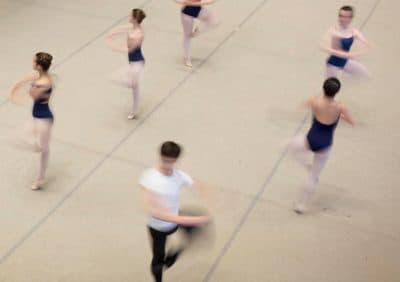 Students at José Mateo Ballet Theatre practice in Cambridge in March, 2018. (Robin Lubbock/WBUR)