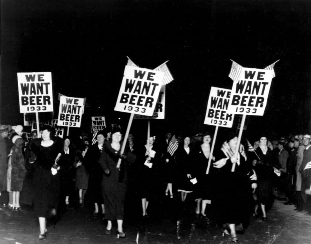 Women turn out in large numbers, some carrying placards reading &quot;We want beer&quot; for the anti prohibition parade and demonstration in Newark, N.J., Oct. 28, 1932. More than 20,000 people took part in the mass demand for the repeal of the 18th Amendment. (AP Photo)