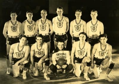 The Universal Pictures basketball team from 1935. Back in the mid '30s, the studio's basketball team helped promote its films. And in 1936, the team earned the right to go to the Olympics. (Courtesy NBC Universal)