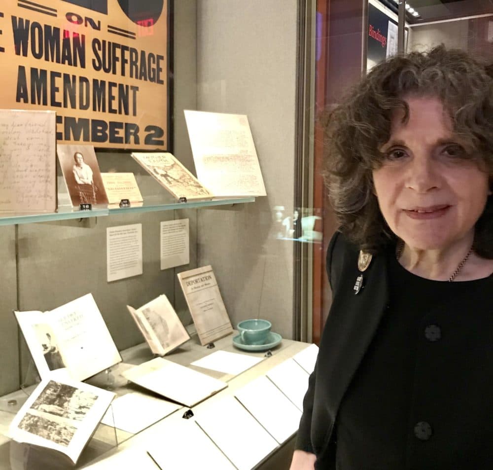 Many items from Lisa Unger Baskin's collection document the history of the women's suffrage movement. (NELL LAKE / NEPR)