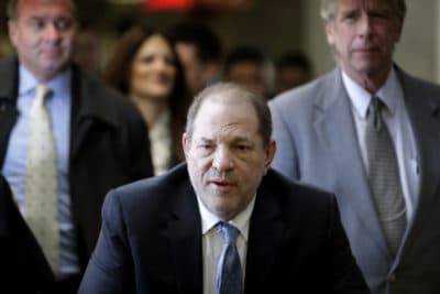 Harvey Weinstein arrives at a Manhattan courthouse as jury deliberations continue in his rape trial, Monday, Feb. 24, 2020, in New York. (Seth Wenig/AP Photo)