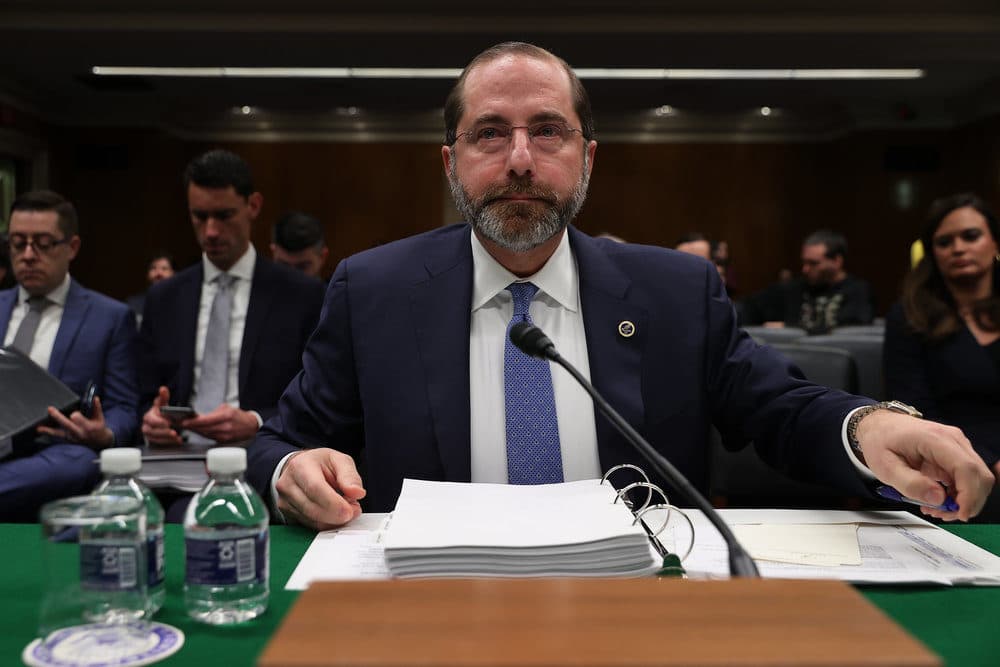 Health and Human Services Secretary Alex Azar testifies before the Senate Labor, Health and Human Services, Education and Related Agencies Subcommittee in the Dirksen Senate Office Building on Capitol Hill February 25, 2020 in Washington, DC.(Chip Somodevilla/Getty Images)
