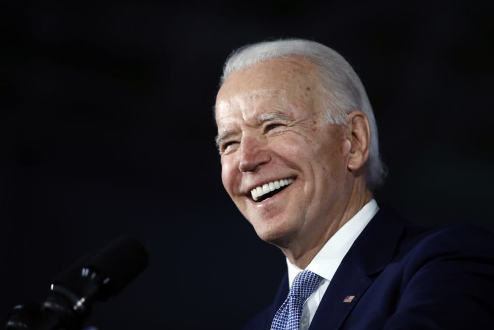 Democratic presidential candidate former Vice President Joe Biden speaks at a primary night election rally in Columbia, S.C., Saturday, Feb. 29, 2020, after winning the South Carolina primary. (Matt Rourke/AP)