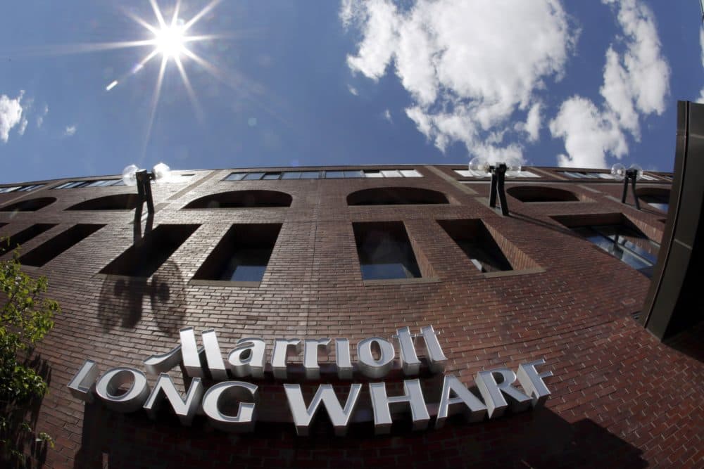 Marriott Long Wharf in Boston. Seventy of Massachusetts' first 92 confirmed coronavirus cases have been linked to a meeting of Biogen executives that was held at the hotel in late February 2020. (Elise Amendola/AP File Photo)