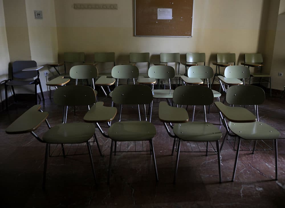 An empty classroom. (Cristina Quicler/AFP/Getty Images)