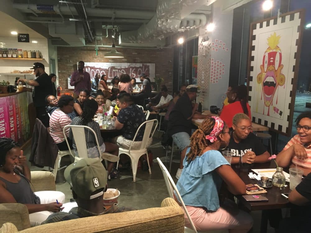 Participants at Hella Black Trivia night at Dudley Cafe in Roxbury. (Courtesy)