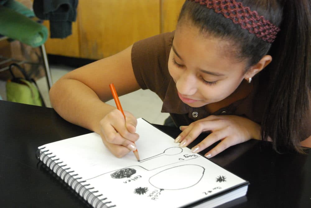 A student works on drawing as part of Deborah Putnoi's the Drawing Lab. (Courtesy Deborah Putnoi)