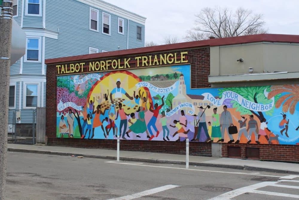 A mural in the Talbot Norfolk Triangle neighborhood of Dorchester in Boston's 4th District. (Caroline Kimball-Katz)