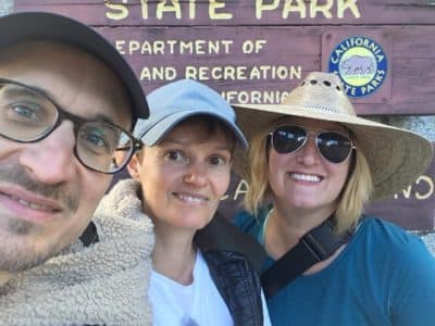 Jana Bounds (right) met Sabine Klein (center) and her husband Martin Wedl at Joshua Tree National Park. (Courtesy Jana Bounds)