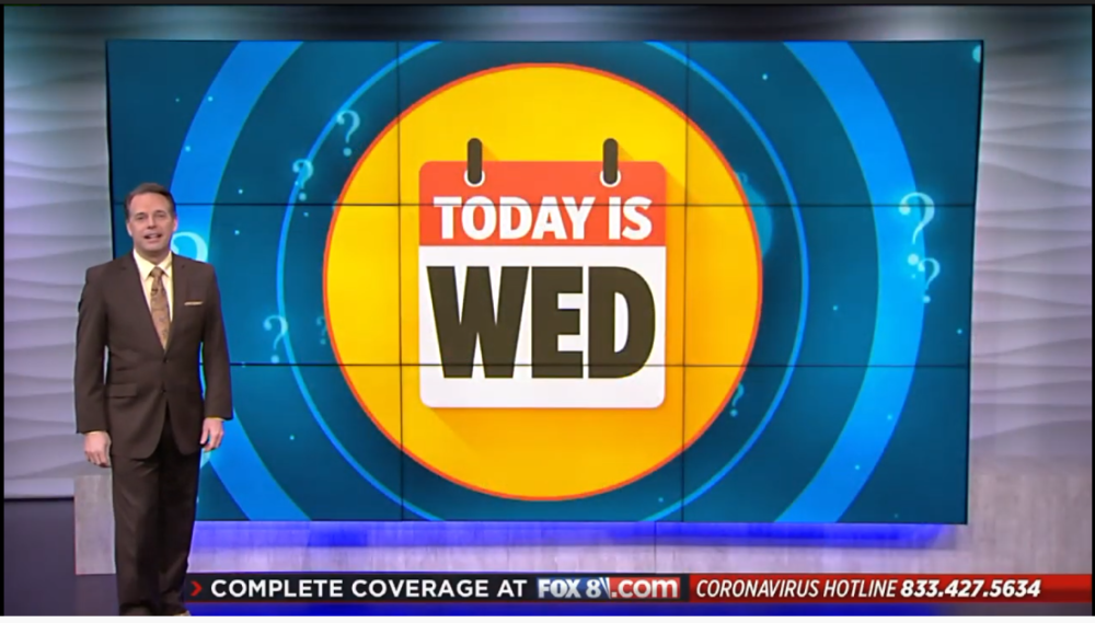 A screenshot from &quot;'What Day Is It?' With Todd Meany&quot; (Screenshot/Fox 8 News)