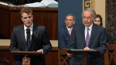 Rep. Joe Kennedy, left, and Sen. Ed Markey in a composite image. (AP)