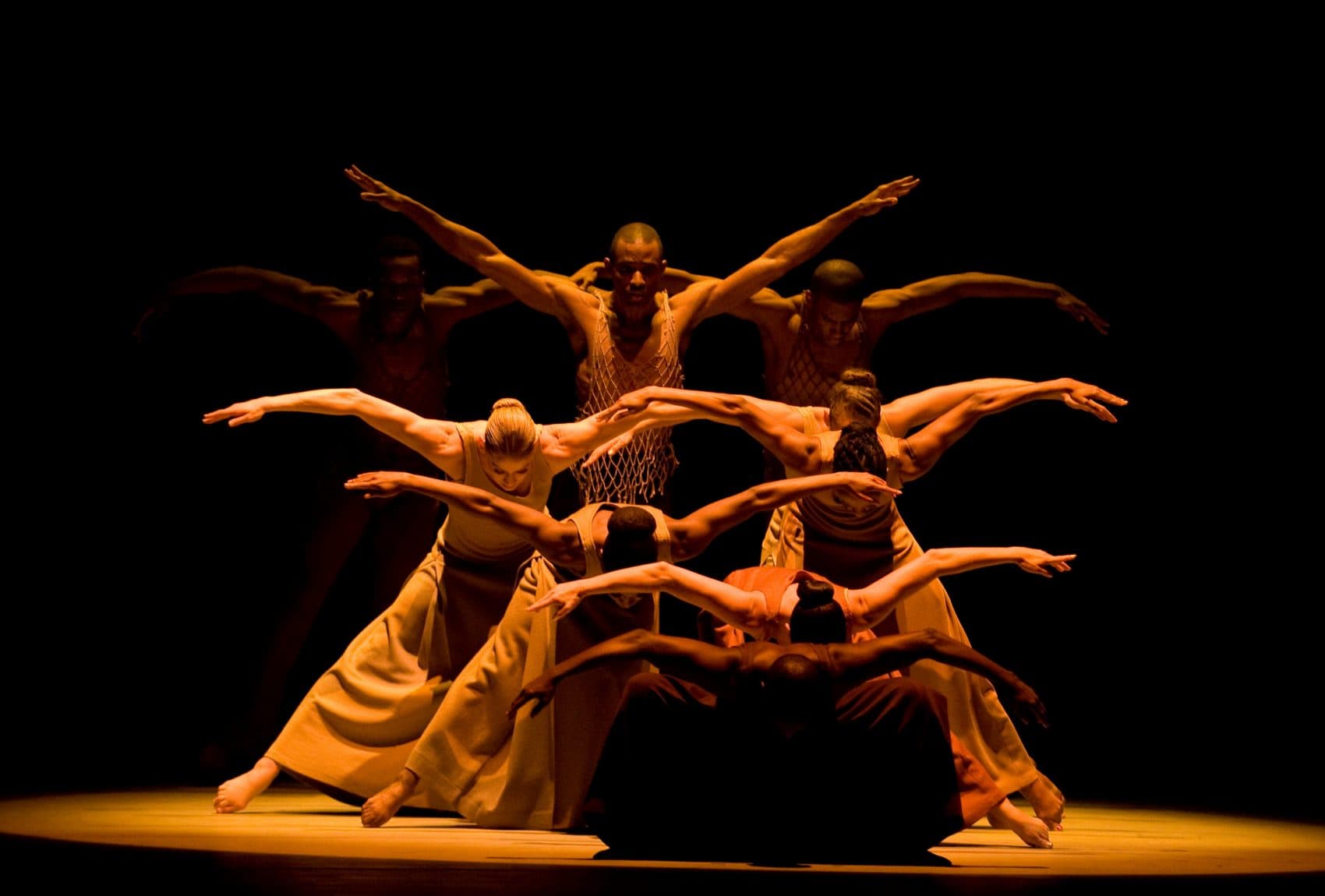 The Alvin Ailey troupe in &quot;Revelations.&quot; (Courtesy Nan Melville)