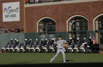 Can the sports community distance itself from its longtime partner: law enforcement? (Jeff Chiu/AP)