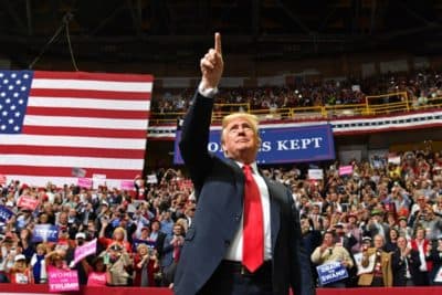 Trump arrives for a campaign rally in Chattanooga, Tennessee on November 4, 2018. (Nicholas Kamm /AFP/Getty Images)