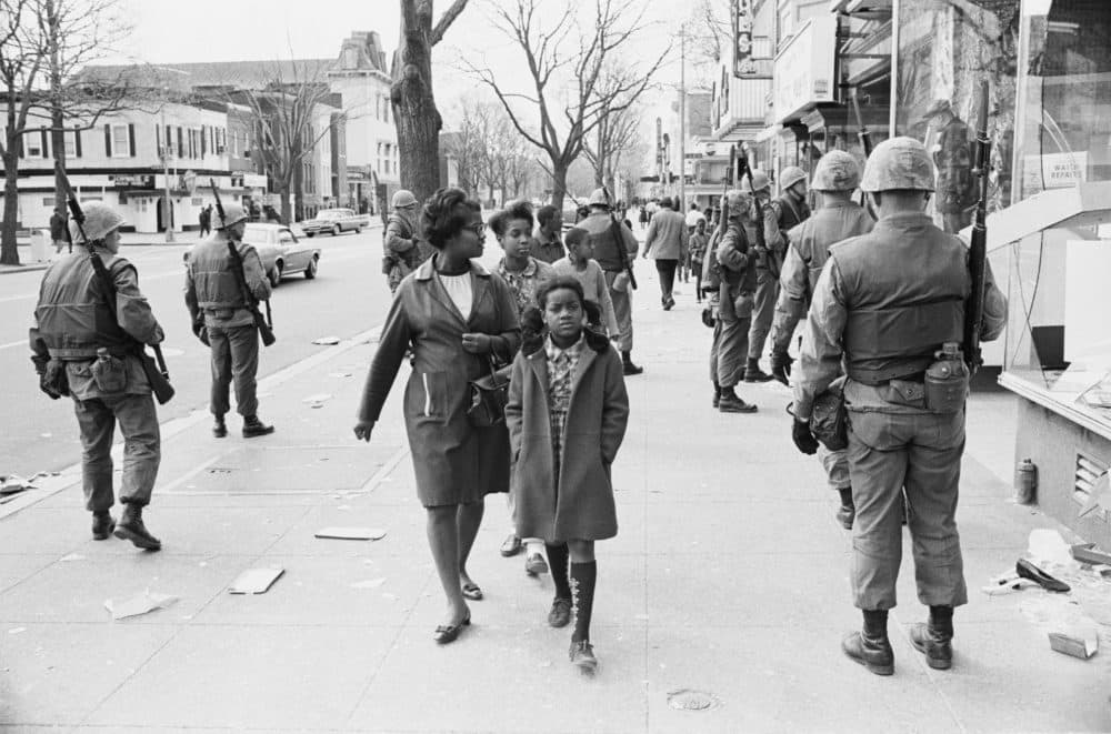 The army are called out to deal with protests in Washington, D.C., following the assassination of civil rights activist Martin Luther King Jr., in April 1968. (Michael Ochs Archives/Getty Images)