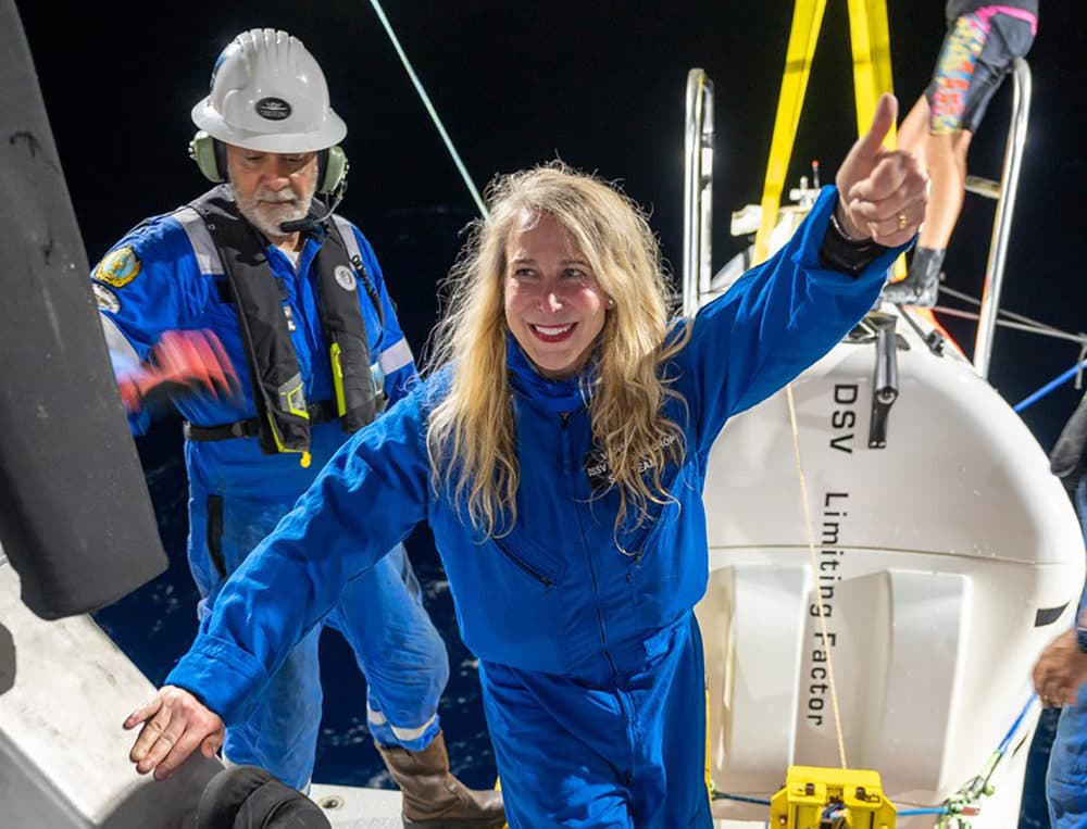 Vanessa O'Brien during her journey to the Challenger Deep in the Pacific Ocean's Mariana Trench. (Photo by Enrique Alvarez)