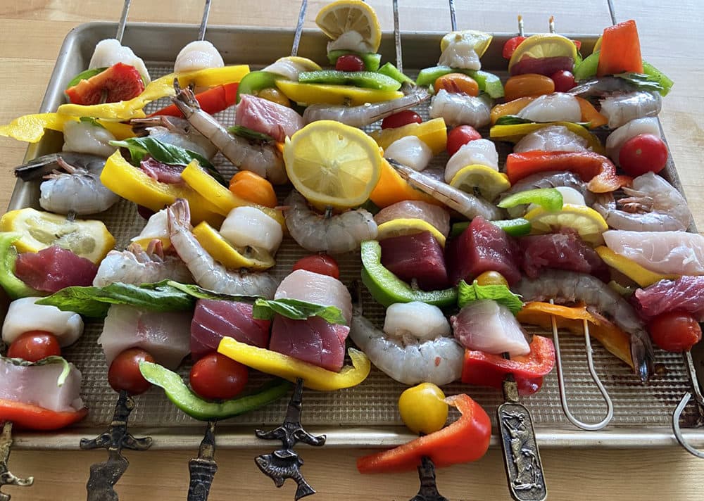 Fish And Vegetable Kebobs (Kathy Gunst/Here & Now)