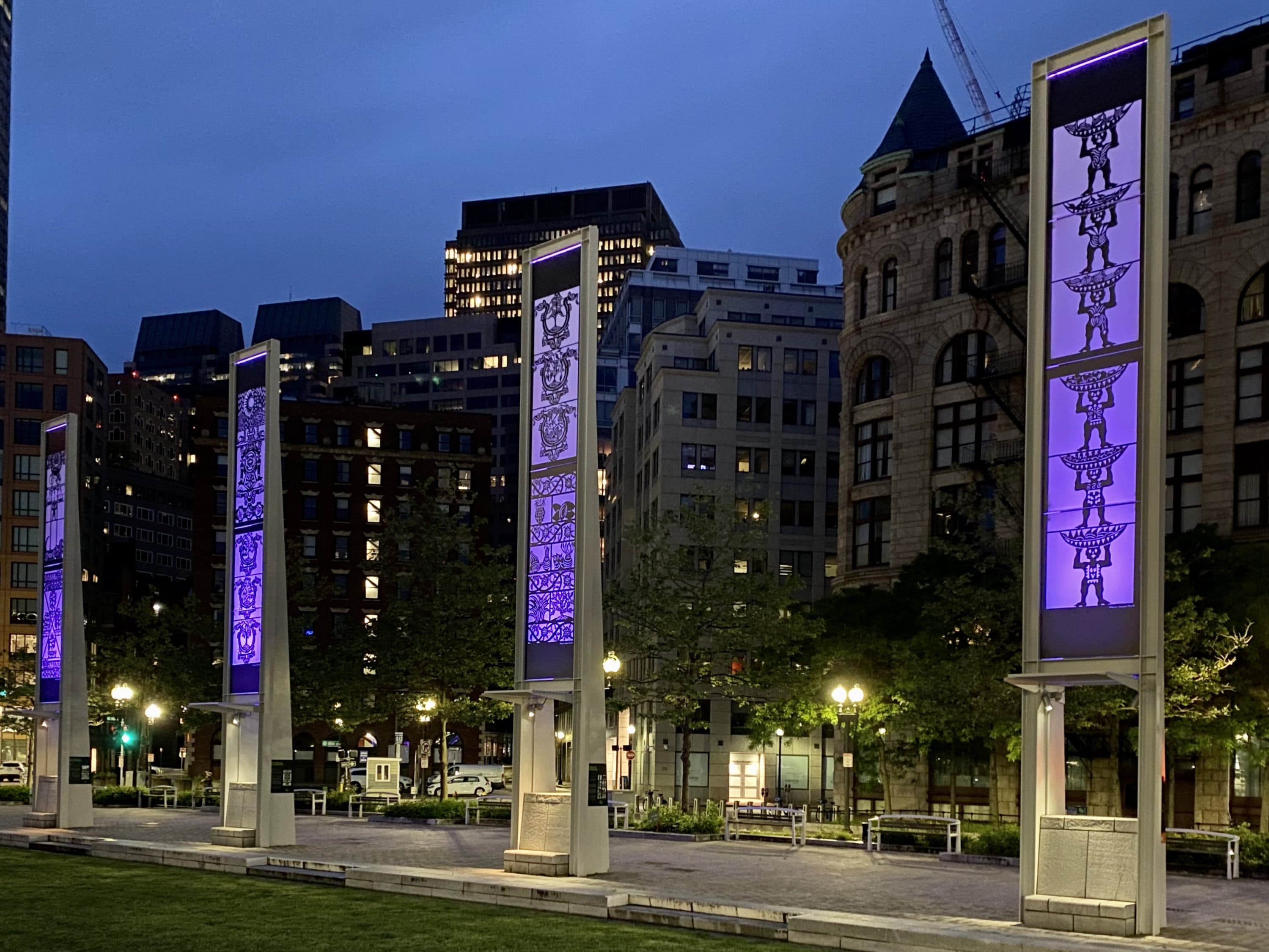 Catalina Delgado-Trunk's installation &quot;Global Connections&quot; on the Rose Kennedy Greenway. (Courtesy)