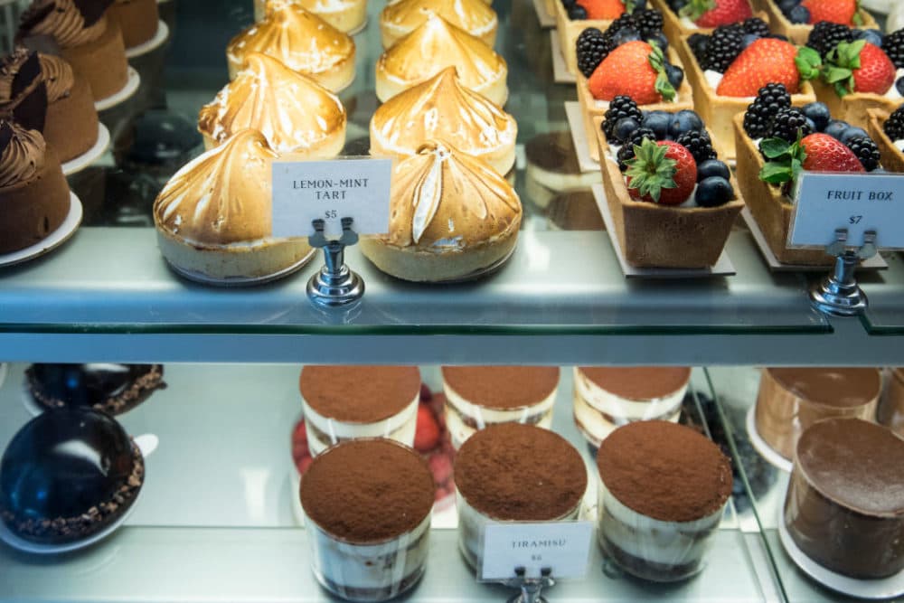 Tarts, cakes and pastries on sale at Tatte Bakery and Cafe in Charles Street in Boston's historic district. (Photo by Tim Graham/Getty Images)