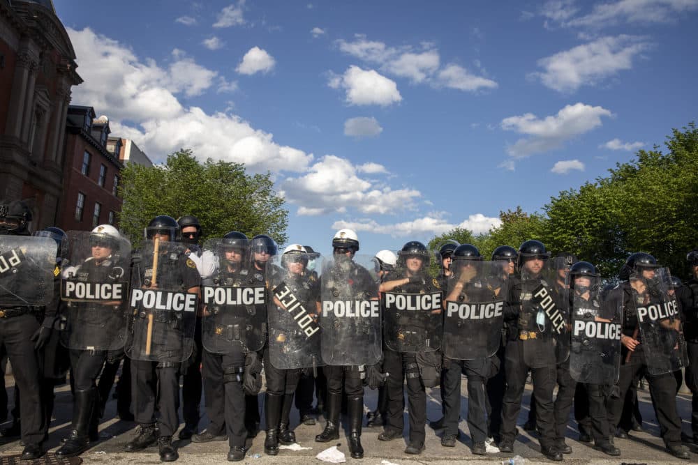Police work to keep demonstrators back during a protest in Lafayette Square Park on May 30, 2020 in Washington, DC. (Tasos Katopodis/Getty Images)