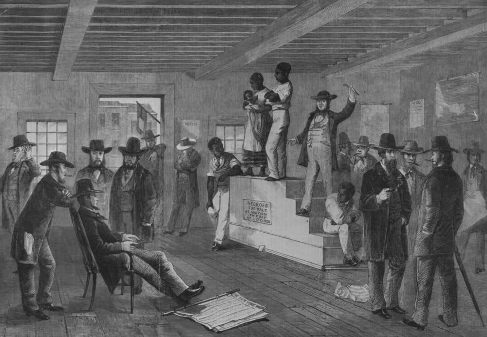 A slave auction in Virginia. (Rischgitz/Getty Images)