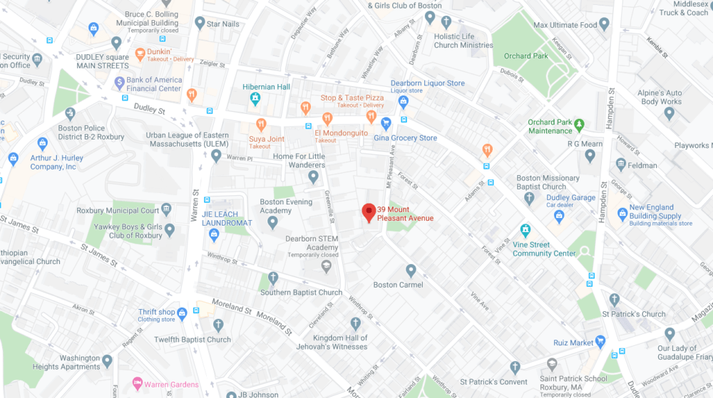 The 15-year-old boy was found shot in the area of 39 Mount Pleasant Ave. in Roxbury Thursday. (Google Maps)