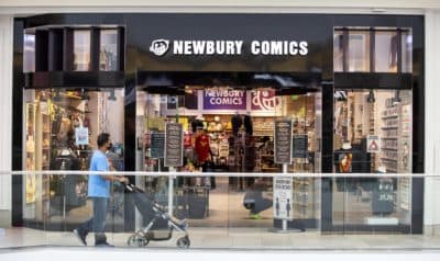 The Newbury Comics store at the Cambridgeside Galleria in Cambridge. (Robin Lubbock/WBUR)