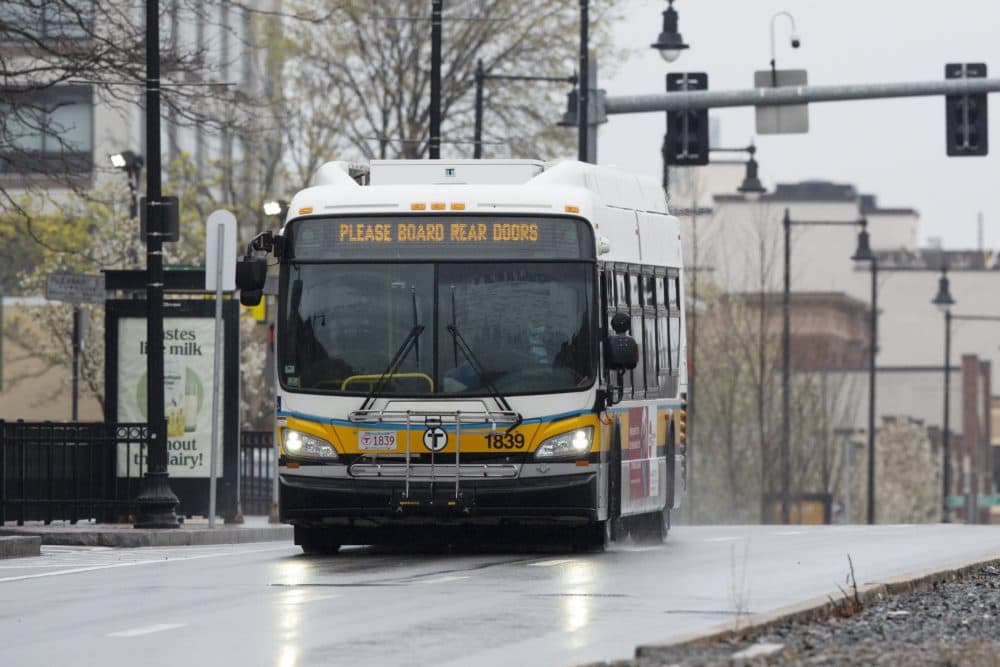 An MBTA bus. (Michael Dwyer/AP)