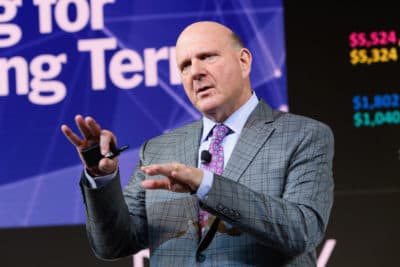 Steve Ballmer, founder of USAFacts and former CEO of Microsoft, speaks during the 2018 New York Times Dealbook on Nov. 1, 2018 in New York City. (Michael Cohen/Getty Images for The New York Times)