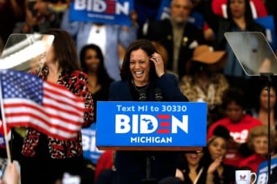 California Sen. Kamala Harris at a campaign event for presidential candidate Joe Biden in Detroit, Michigan on March 9, 2020. (Jeff Kowalsky/AFP/Getty Images)