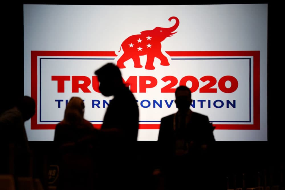 Delegates arrive for the Republican National Convention at the Charlotte Convention Center on August 24, 2020 in Charlotte, North Carolina. (Travis Dove/Pool/Getty Images)