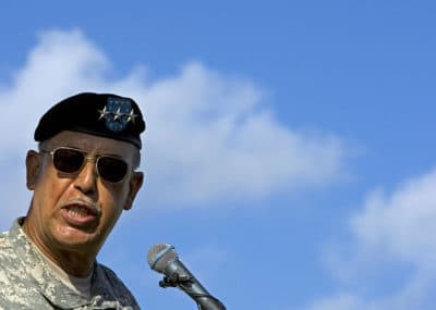 Lt. Gen. Russel Honoré delivers remarks during a Hurricane Katrina memorial service in New Orleans in August of 2007. (Paul J. Richards/AFP/Getty Images)