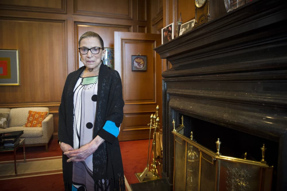 Associate Justice Ruth Bader Ginsburg is seen in her chambers in at the Supreme Court in Washington. The Supreme Court says Ginsburg has died of metastatic pancreatic cancer at age 87. (Cliff Owen/AP)