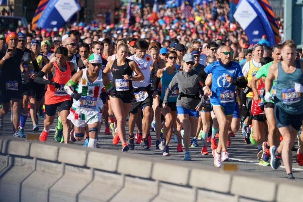 People run during the New York City Marathon on Nov. 4, 2018 in New York. (Don Emmert/AFP via Getty Images)