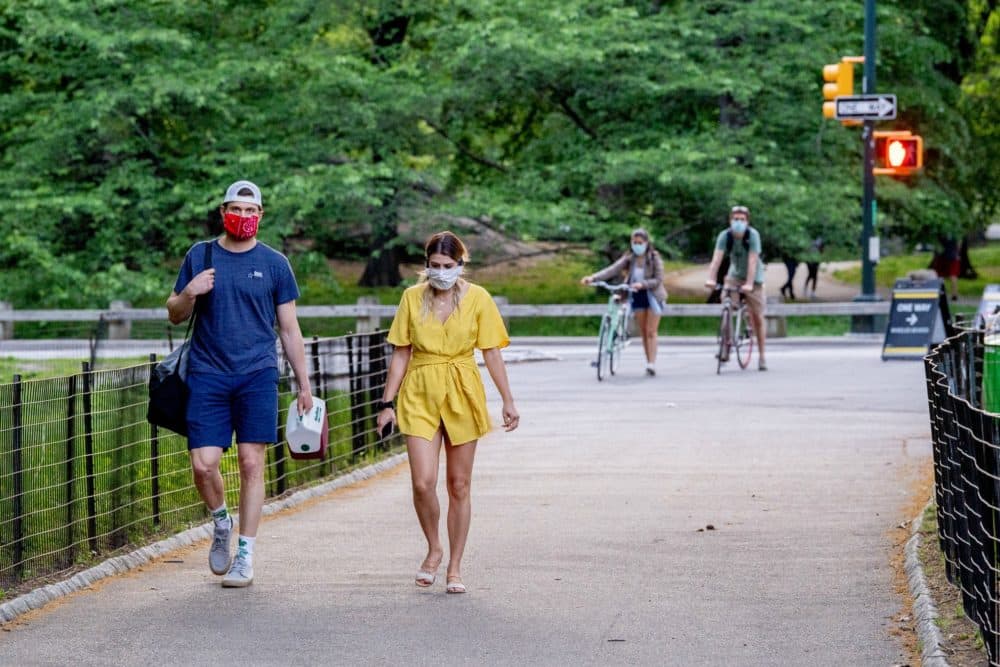 People practice social distancing in Central Park on May 16, 2020 in New York City. (Roy Rochlin/Getty Images)