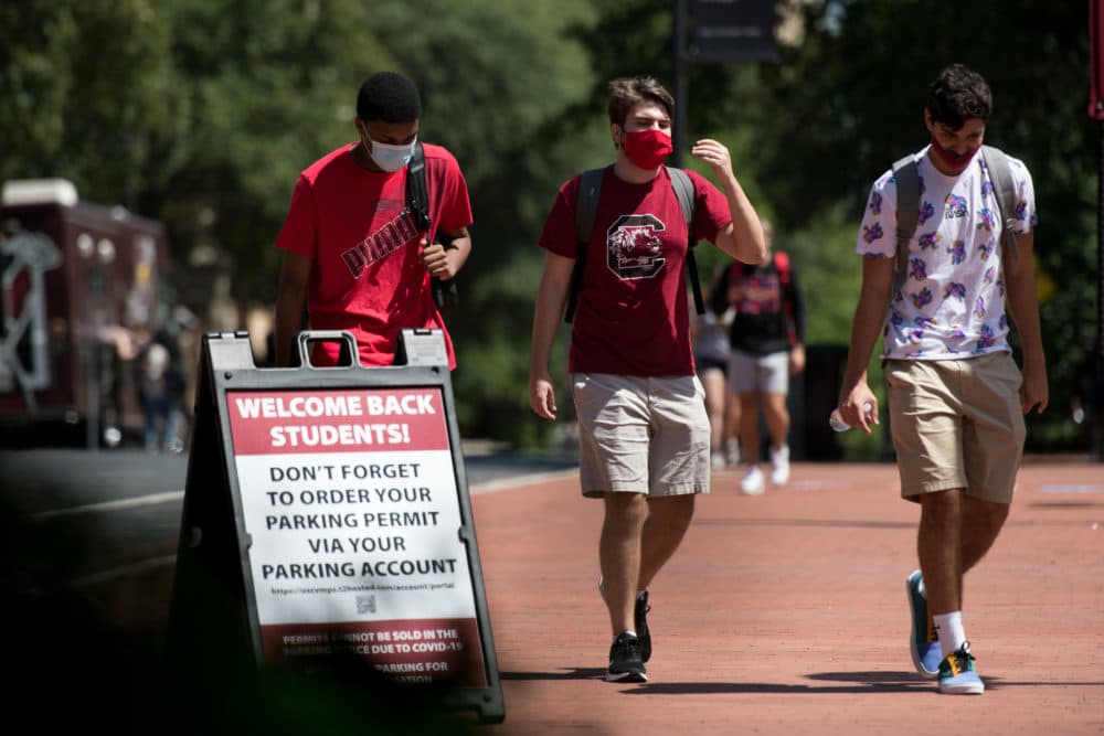Students walk on campus at the University of South Carolina on Thursday in Columbia, South Carolina. (Sean Rayford/Getty Images)