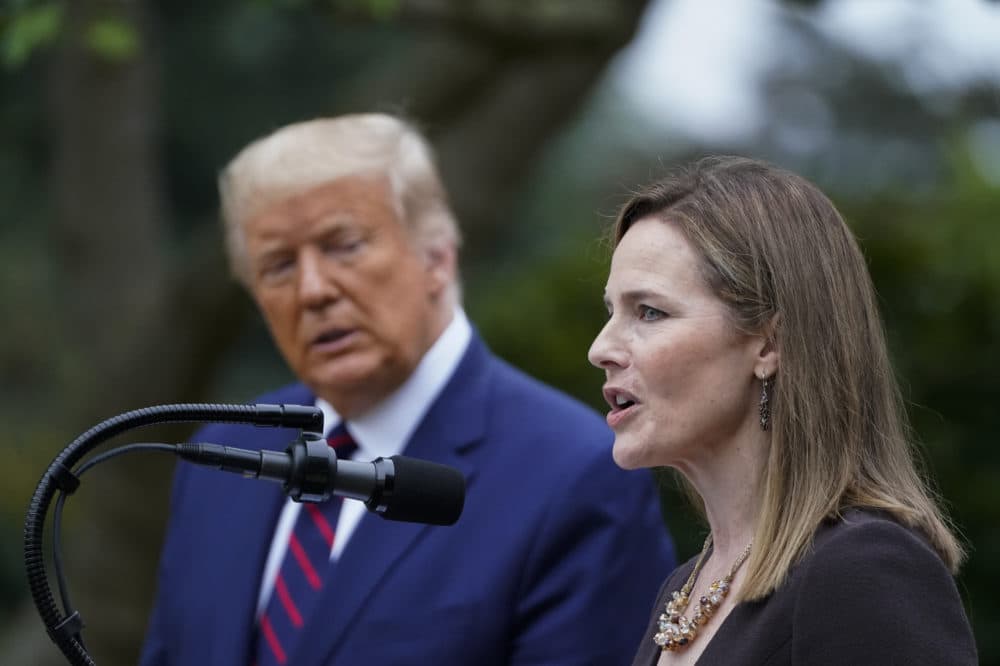 Amy Coney Barrett speaks as President Trump announces her nomination as his choice for associate justice of the Supreme Court in the Rose Garden of the White House on Saturday, Sept. 26, 2020. (Jabin Botsford/The Washington Post via Getty Images)