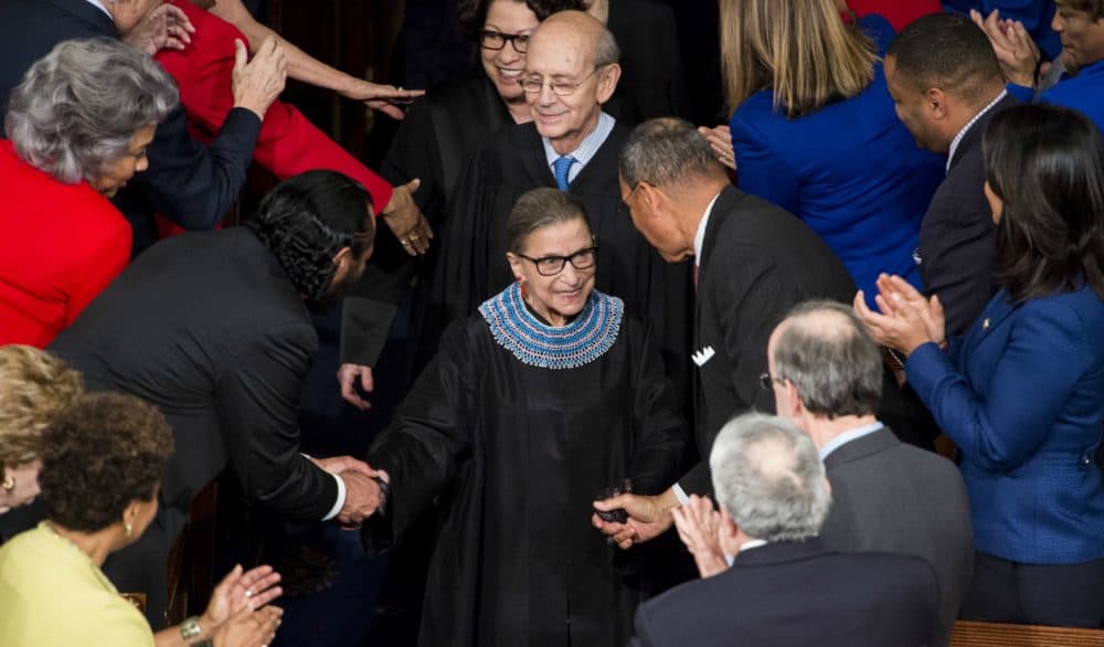 Supreme Court Justice Ruth Bader Ginsburg arrives for President Barack Obama's State of the Union address in the Capitol on Tuesday, Jan. 20, 2015. (Bill Clark/CQ Roll Call/Getty Images)