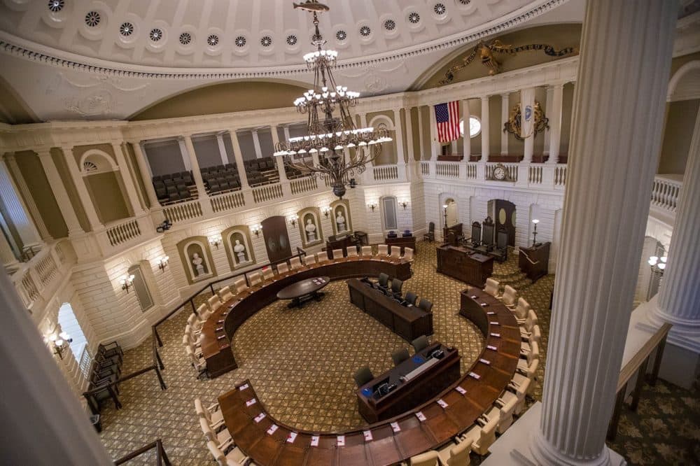 The Senate chamber in the Massachusetts State House. (Jesse Costa/WBUR)