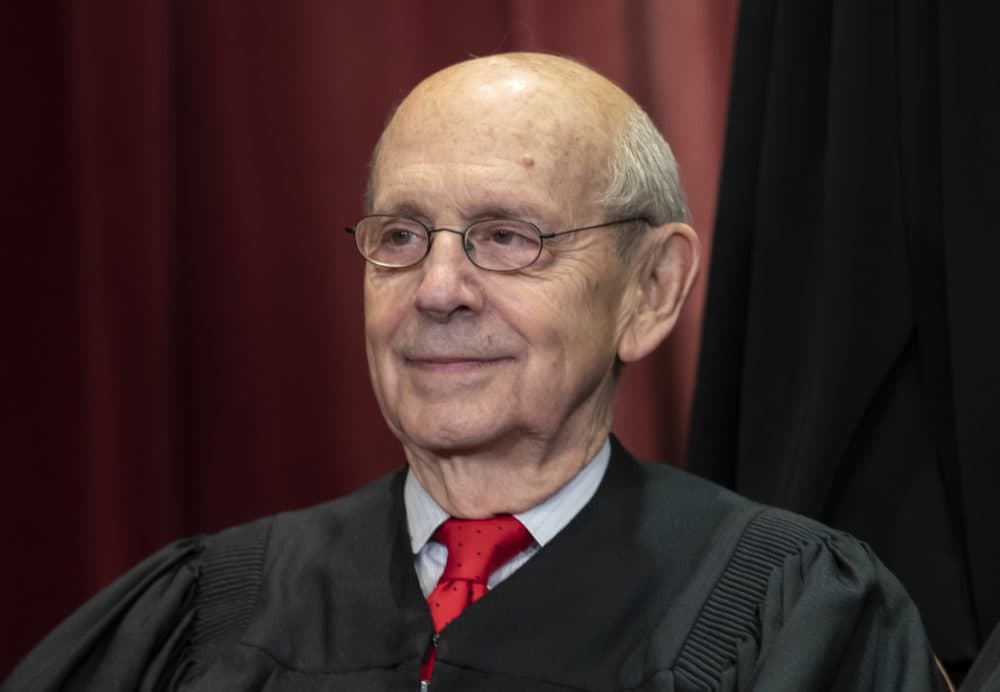 In this Nov. 30, 2018, file photo, Associate Justice Stephen Breyer sits with fellow Supreme Court justices for a group portrait at the Supreme Court Building in Washington. (J. Scott Applewhite/AP Photo File)