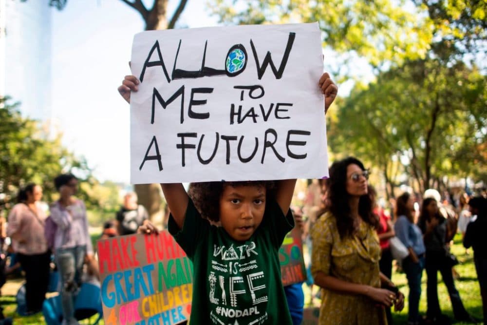 Students participate in the Global Climate Strike march on September 20, 2019 in New York City. (Johannes Eisele/AFP via  via Getty Images)