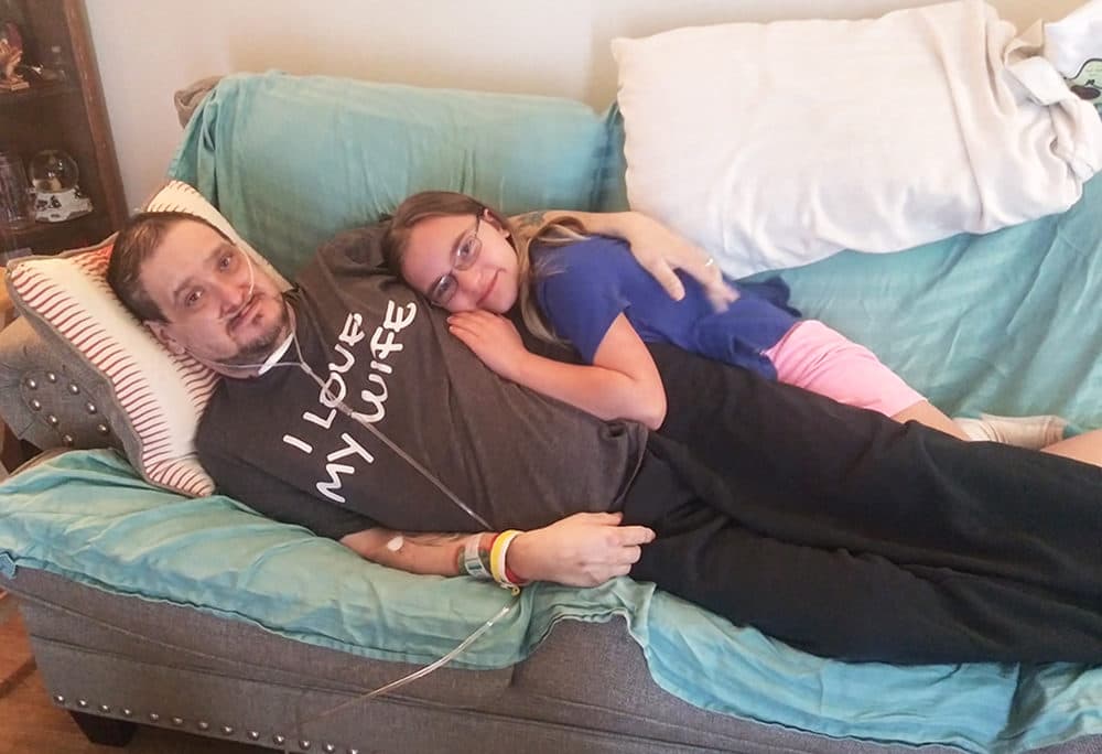 Robert Barrios, 46, pictured with his 12-year-old daughter Jessica. Barrios was an essential worker in a warehouse before he got COVID-19 and had to be hospitalized on a ventilator several times. (Courtesy)