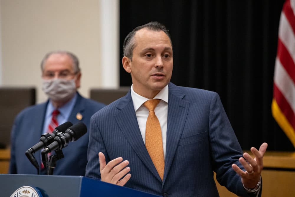 House Ways and Means Chairman Aaron Michlewitz adopted many of the same one-time revenue sources that Gov. Charlie Baker relied on in his revised budget submission. (Sam Doran/SHNS)