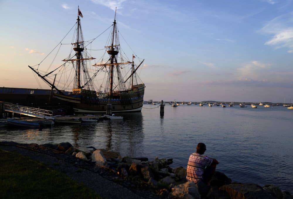The Mayflower II, a replica of the original Mayflower ship that brought the Pilgrims to America 400 year ago, is docked in Plymouth, Massachusetts, days after returning home this summer following extensive renovations. (David Goldman/AP)