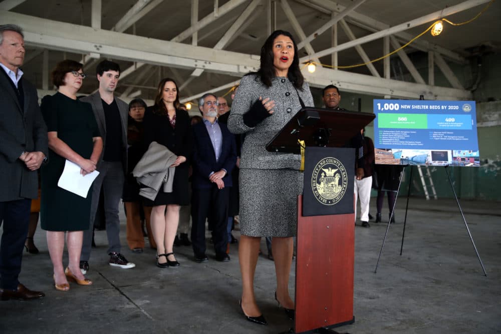 San Francisco Mayor London Breed speaks during a news conference at the future site of a Transitional Age Youth Navigation Center on January 15, 2020 in San Francisco, California. (Justin Sullivan/Getty Images)