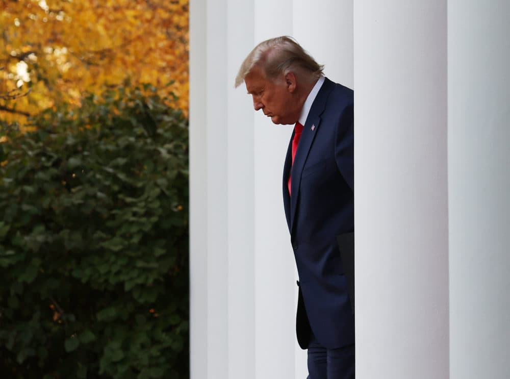 President Donald Trump walks up to speak about Operation Warp Speed in the Rose Garden at the White House on November 13, 2020 in Washington, DC. (Tasos Katopodis/Getty Images)